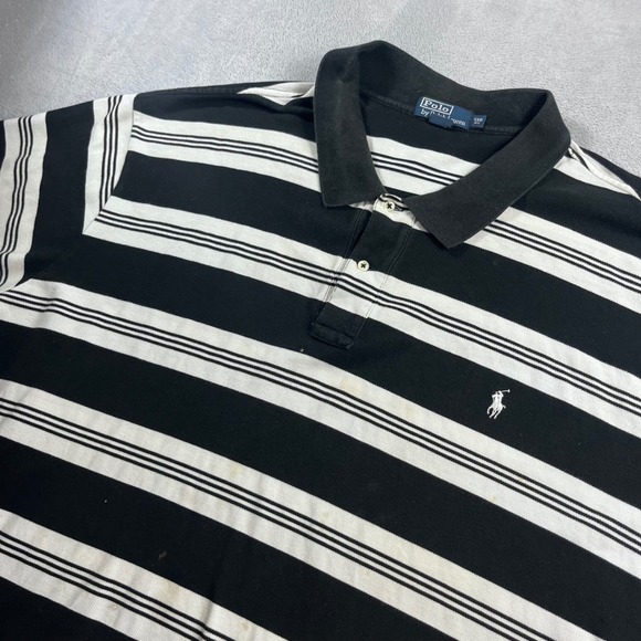 Polo Ralph Lauren Other - Polo Ralph Lauren Mens 5XB Big Black White Striped Short Sleeve Pique Polo Shirt